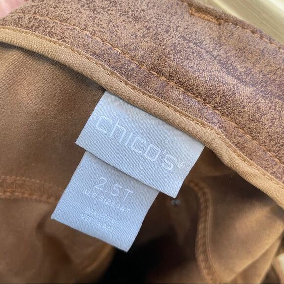 CHICOS FAUX SUEDE PANTS IN WORN LUGGAGE‎ - Picture 7 of 7